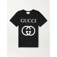 구찌 GUCCI Logo-Print Cotton-Jersey T-Shirt 30629810019746303