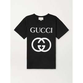 구찌 GUCCI Logo-Print Cotton-Jersey T-Shirt 30629810019746303