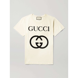 구찌 GUCCI Oversized Logo-Print Cotton-Jersey T-Shirt 30629810019746321
