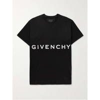 지방시 GIVENCHY Logo-Embroidered Cotton-Jersey T-Shirt 30629810020329958