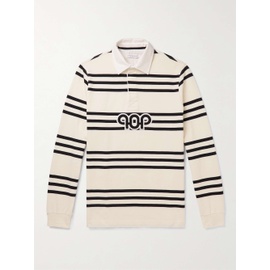 POP TRADING COMPANY Pub Logo-Appliqued Striped Cotton-Jersey Rugby Polo Shirt 31840166391992787
