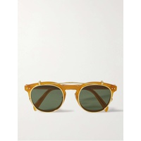 CELINE HOMME Convertible Round-Frame Acetate and Gold-Tone Optical Glasses 32027475399555349