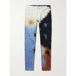 지방시 GIVENCHY Slim-Fit Tapered Distressed Tie-Dyed Jeans 33258524072220173