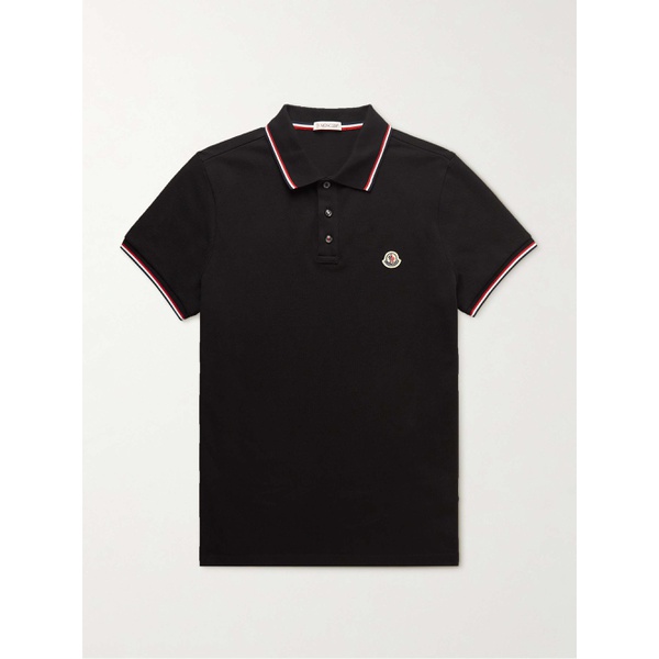 몽클레어 몽클레어 MONCLER Logo-Appliqued Striped Cotton-Pique Polo Shirt 38063312418171468