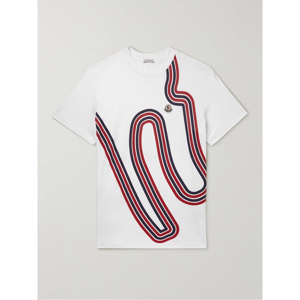 몽클레어 몽클레어 MONCLER Logo-Appliqued Printed Cotton-Jersey T-Shirt 38063312418171546