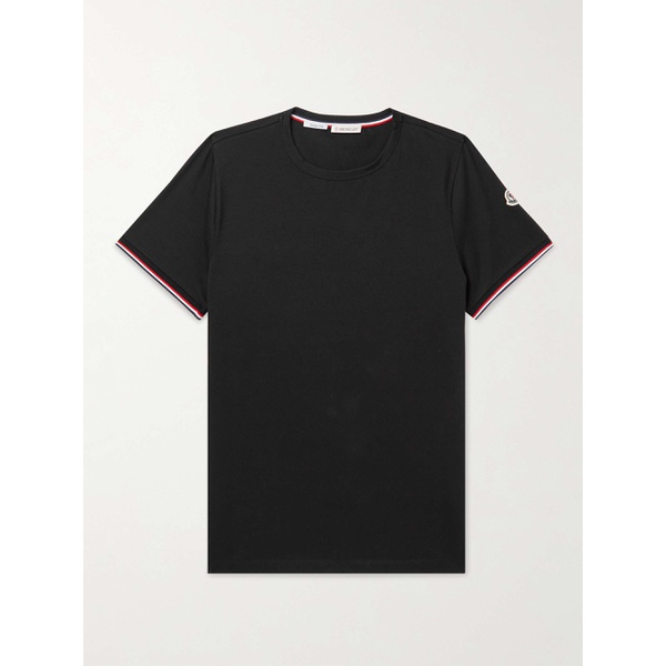 몽클레어 몽클레어 MONCLER Slim-Fit Logo-Appliqued Contrast-Tipped Cotton-Blend Jersey T-Shirt 38063312418171555