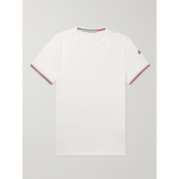 몽클레어 몽클레어 MONCLER Logo-Appliqued Striped Stretch-Cotton Jersey T-Shirt 38063312418171564
