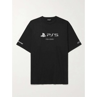 발렌시아가 BALENCIAGA + PlayStation Printed Cotton-Jersey T-Shirt 38063312418614525