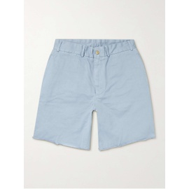 빔즈 플러스 BEAMS PLUS Wide-Leg Distressed Cotton-Gabardine Bermuda Shorts 38063312418628994