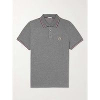 몽클레어 MONCLER Logo-Appliqued Striped Cotton-Pique Polo Shirt 38063312419436813