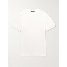 INCOTEX Garment-Dyed Cotton-Terry T-Shirt 38063312420373027