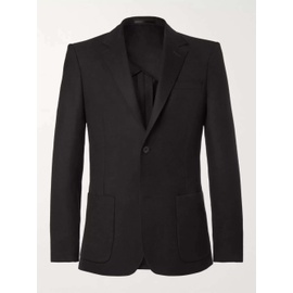 MR P. Black Unstructured Worsted Wool Suit Jacket 4146401443246173