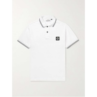 스톤아일랜드 STONE ISLAND Logo-Appliqued Stretch-Cotton Pique Polo Shirt 43769801095017330