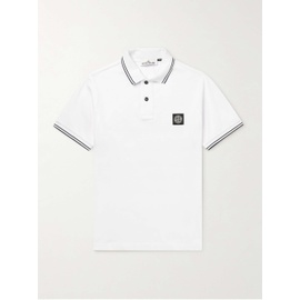 스톤아일랜드 STONE ISLAND Logo-Appliqued Stretch-Cotton Pique Polo Shirt 43769801095017330