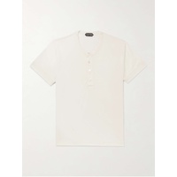 톰포드 TOM FORD Silk and Cotton-Blend Jersey Henley T-Shirt 43769801095917969