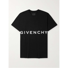 지방시 GIVENCHY Oversized Logo-Embroidered Cotton-Jersey T-Shirt 43769801095985065