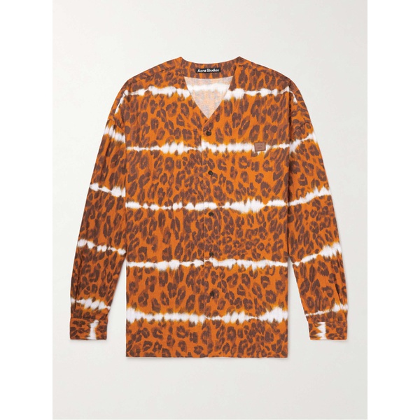 아크네스튜디오 아크네 스튜디오 ACNE STUDIOS Sandit Leopard-Print Herringbone Organic Cotton-Blend Shirt 43769801096374849