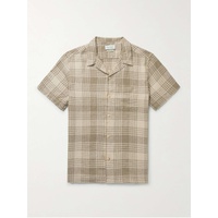 OLIVER SPENCER Havana Camp-Collar Checked Linen Polo Shirt 43769801096514104