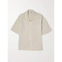 NN07 Ole 1652 Camp-Collar Striped Cotton-Blend Shirt 43769801096742409