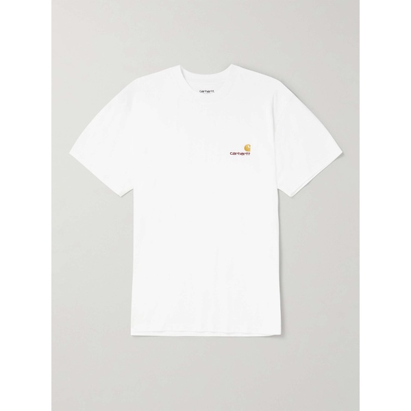 칼하트 CARHARTT WIP American Script Logo-Embroidered Organic Cotton-Jersey T-Shirt 43769801097910727