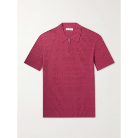 MR P. Pointelle-Knit Cotton-Blend Half-Zip Polo Shirt 43769801098594462