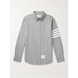 톰브라운 THOM BROWNE Button-Down Collar Striped Cotton-Chambray Shirt 4394988608685109