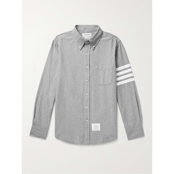 톰브라운 톰브라운 THOM BROWNE Button-Down Collar Striped Cotton-Chambray Shirt 4394988608685109