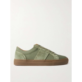 MR P. Larry Suede-Trimmed Cotton-Canvas Sneakers 46376663162490984