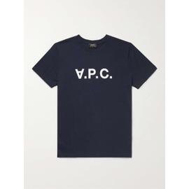 아페쎄 A.P.C. Logo-Flocked Cotton-Jersey T-Shirt 6630340699194346