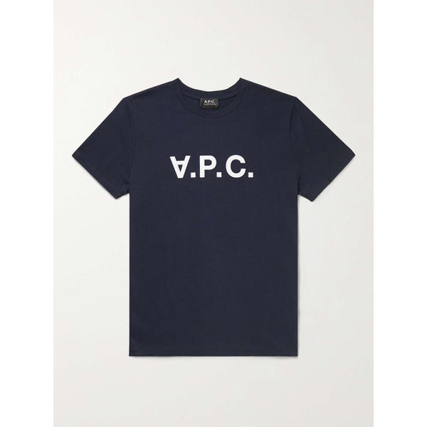  아페쎄 A.P.C. Logo-Flocked Cotton-Jersey T-Shirt 6630340699194346