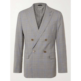 조르지오 아르마니 GIORGIO ARMANI Slim-Fit Double-Breasted Prince Of Wales Checked Wool Suit Jacket 9649229528843382