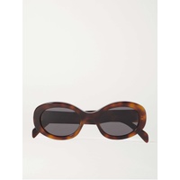 CELINE EYEWEAR Triomphe oval-frame tortoiseshell acetate sunglasses 790773147