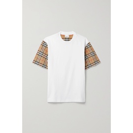 버버리 BURBERRY Checked poplin-trimmed cotton-jersey T-shirt | NET-A-PORTER 790698998