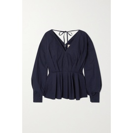 ROKSANDA Colette pleated cotton-poplin peplum blouse | NET-A-PORTER 790756103