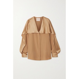 ROKSANDA Piera cape-effect silk crepe de chine and satin blouse | NET-A-PORTER 790756188