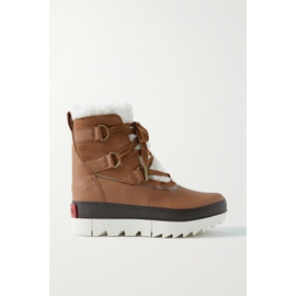 SOREL Tan Joan of Arctic Next shearling-lined waterproof leather and suede ankle boots 790660877
