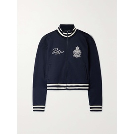 FRAME + Ritz Paris striped embroidered jersey track jacket 790699967