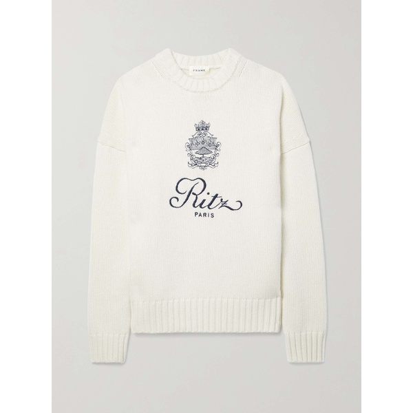  FRAME + Ritz Paris embroidered cashmere sweater 790721178