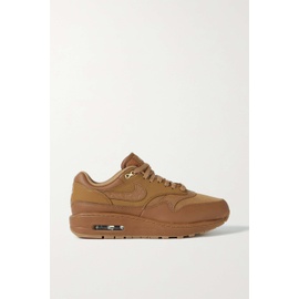 NIKE Brown Air Max 1 suede and croc effect-trimmed leather sneakers 1647597284185637