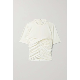 T BY 알렉산더 왕 ALEXANDER WANG Cream Ruched stretch-jersey top 790676353