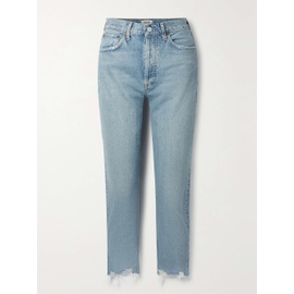 에이골디 AGOLDE Riley distressed cropped high-rise straight-leg organic jeans 790703473