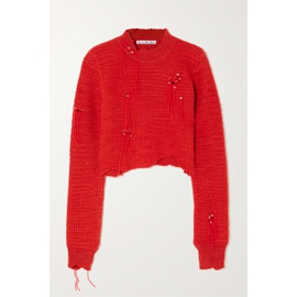 아크네 스튜디오 ACNE STUDIOS Distressed embellished linen and cotton-blend sweater | NET-A-PORTER 790721179