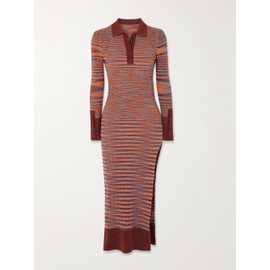 자크뮈스 JACQUEMUS Zucca ribbed striped cotton and merino wool-blend dress 790717695