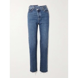 에이골디 AGOLDE Criss Cross frayed high-rise straight-leg organic jeans 790703476