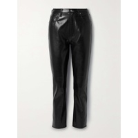 에이골디 AGOLDE Riley Long recycled leather-blend straight-leg pants 790703851