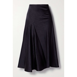 빈스 VINCE Draped crinkled-satin midi skirt | NET-A-PORTER 790701042