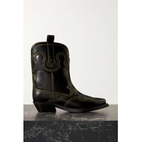 가니 GANNI Black Embroidered leather ankle boots 1647597288585242