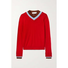 TORY BURCH Layered color-block wool sweater | NET-A-PORTER 790721156