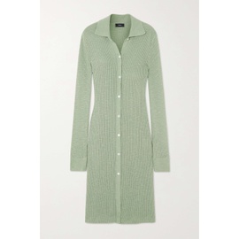 띠어리 THEORY Light green Ribbed cotton-blend shirt dress 1647597289313856