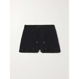 사카이 SACAI Grosgrain-trimmed frayed tweed shorts 790723049